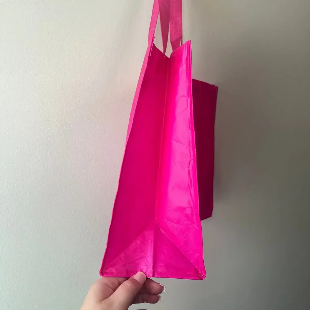 Vera Bradley Reusable Plastic Tote Shopping Bag Hot Pink